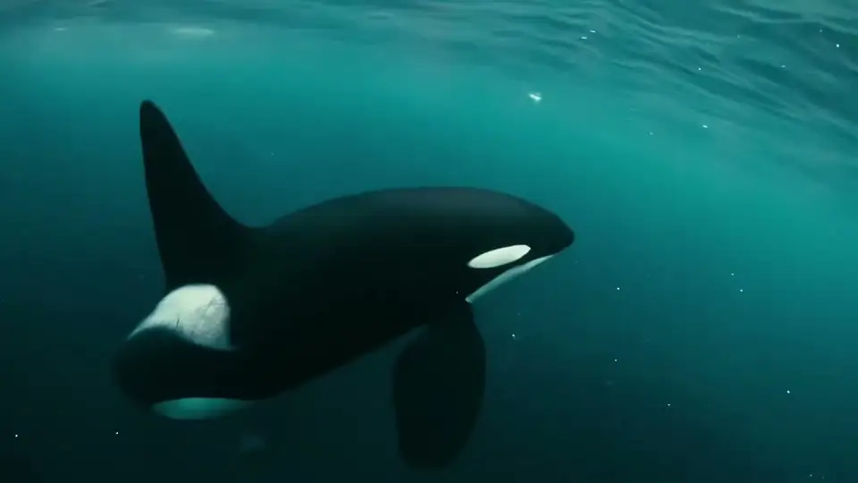 Orca swimming in Norwegian waters