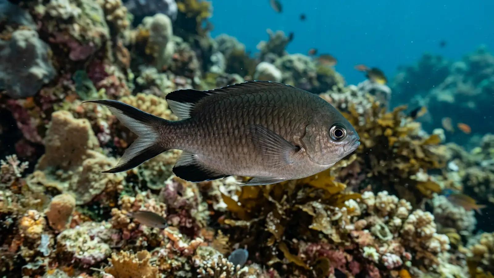 Azorean chromis at the dive site Willy Wonka