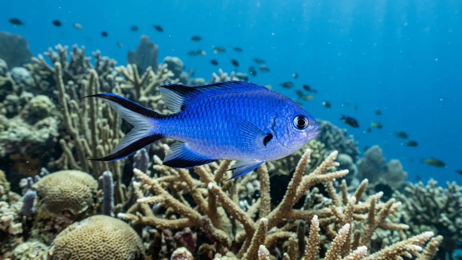 Blue chromis at the dive site Paraiso Perdido