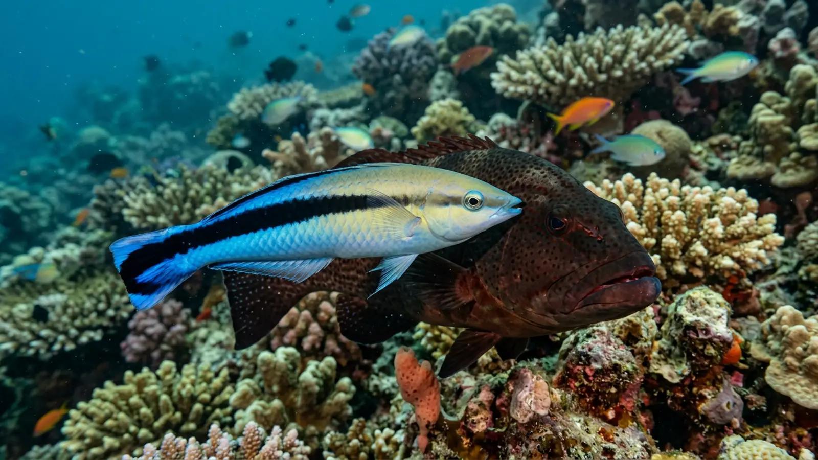 Cleaner wrasse at the dive site Manta Point (North)