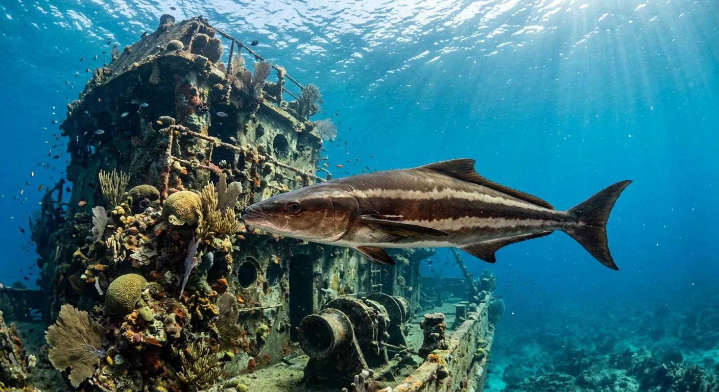 Cobia at the dive site Cut Through City