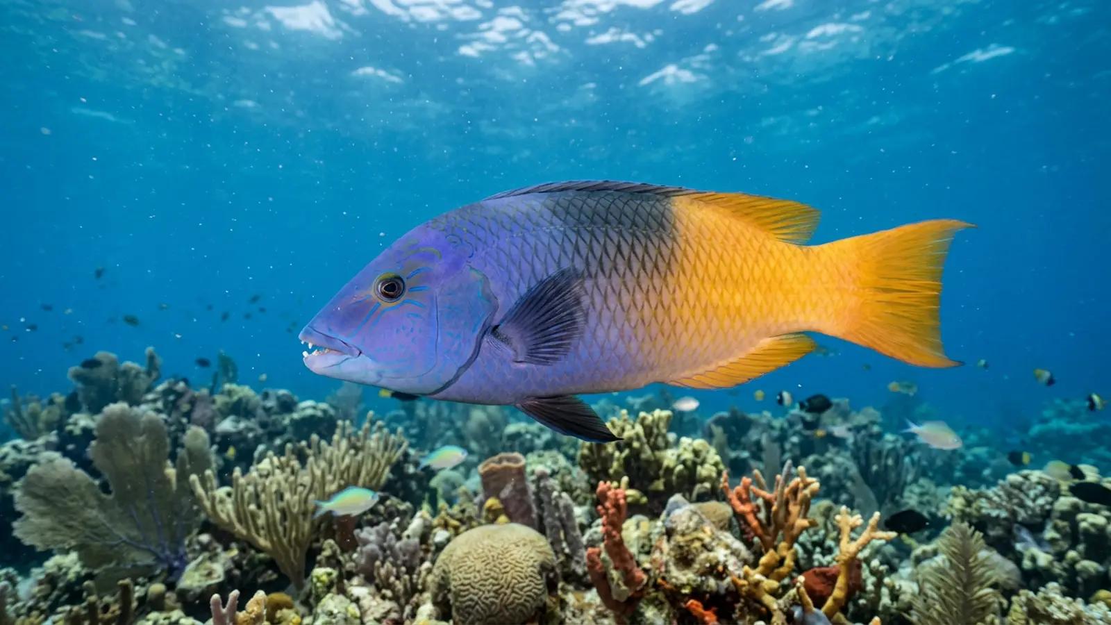 Rainbow Wrasse at the dive site Caloura Reef