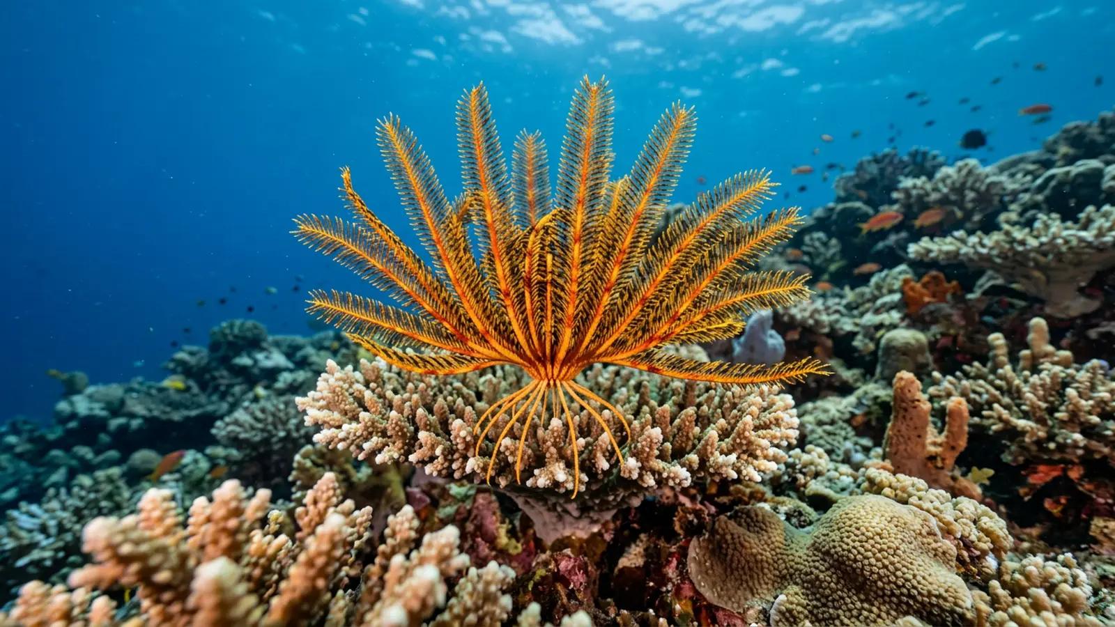 Crinoids at the dive site Der Yang Wreck