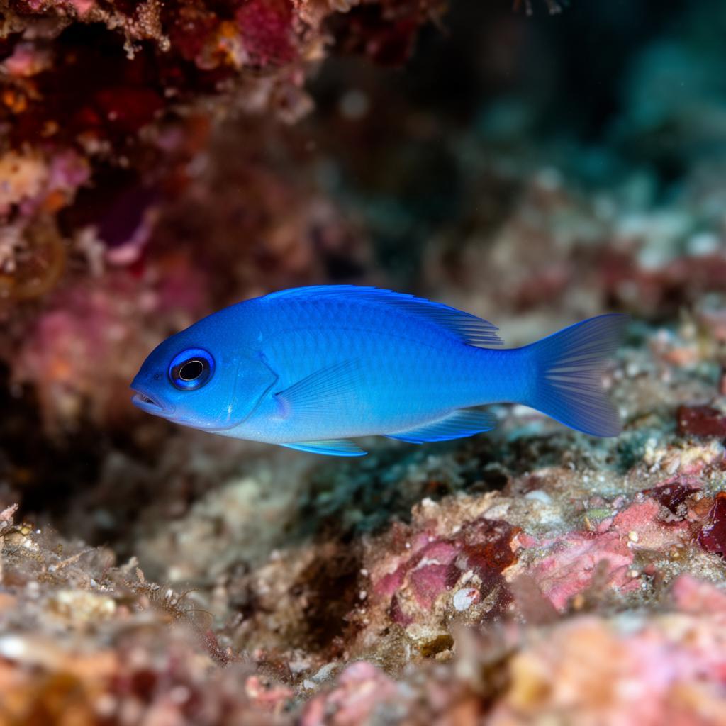 Damselfish at the dive site Monem Wreck