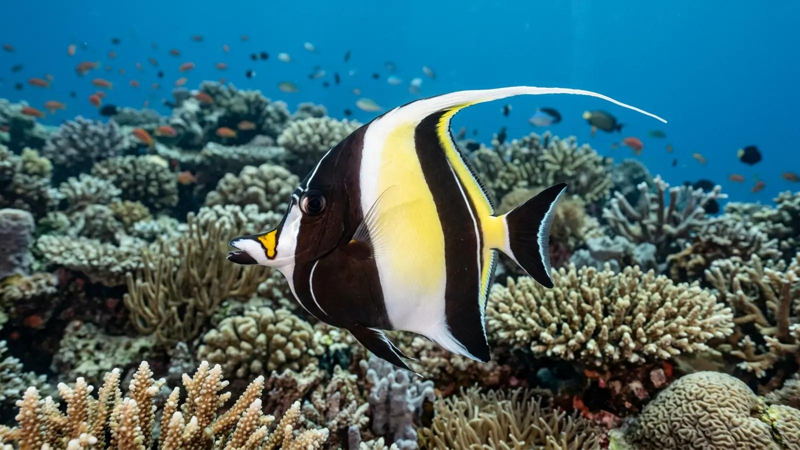 Moorish idol at the dive site Dimakya Island