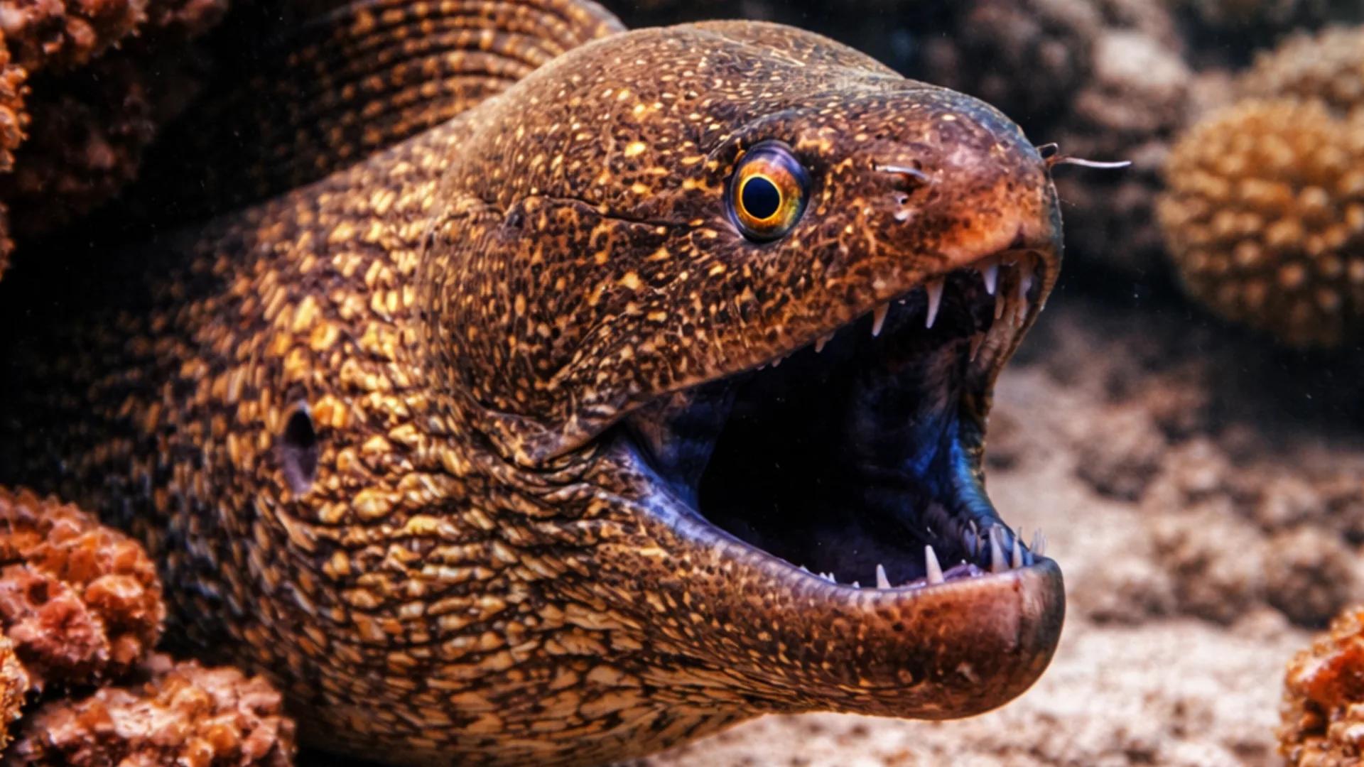Moray Eel at the dive site Caloura Reef