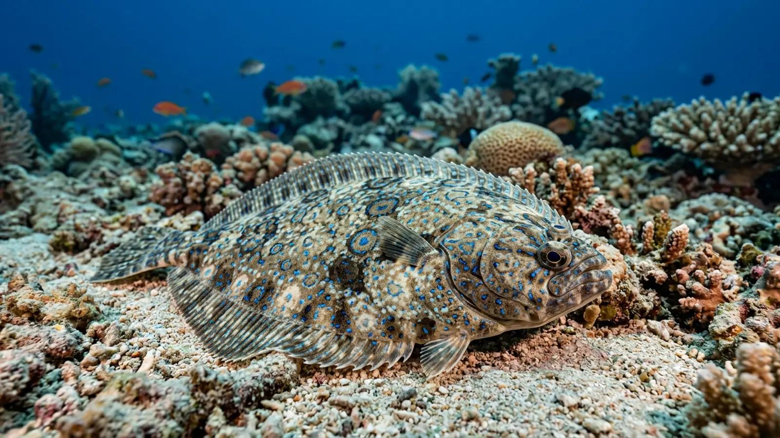Flounder at the dive site Colombia Shallows