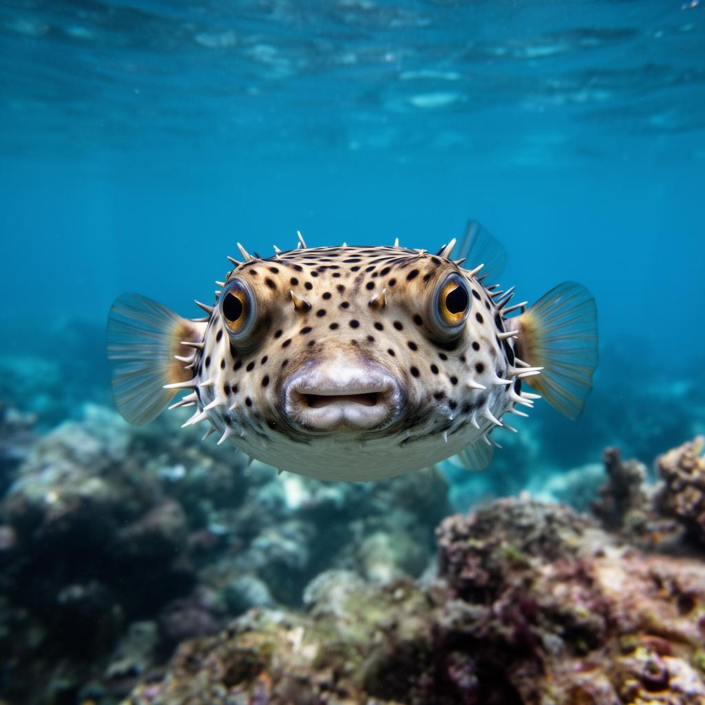 Pufferfish at the dive site Kaş Neptün
