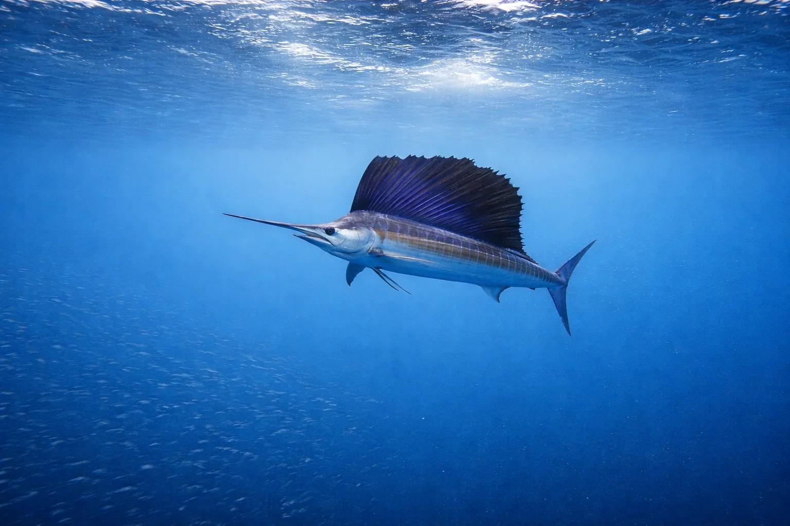 Sailfish at the dive site Alphonse Atoll