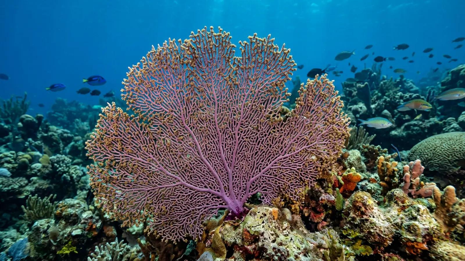 Sea fan at the dive site Monem Wreck
