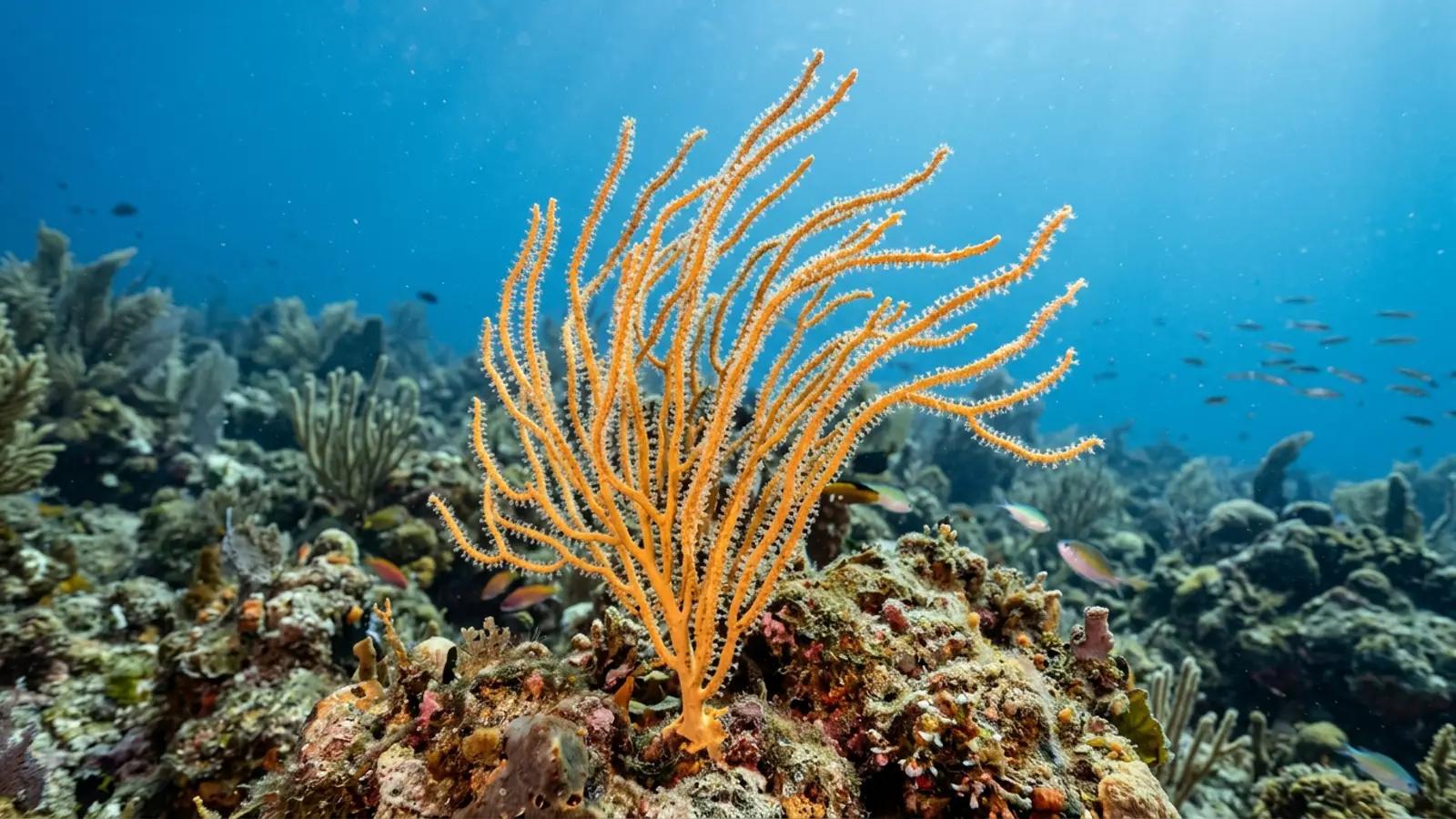 Sea whips at the dive site Der Yang Wreck