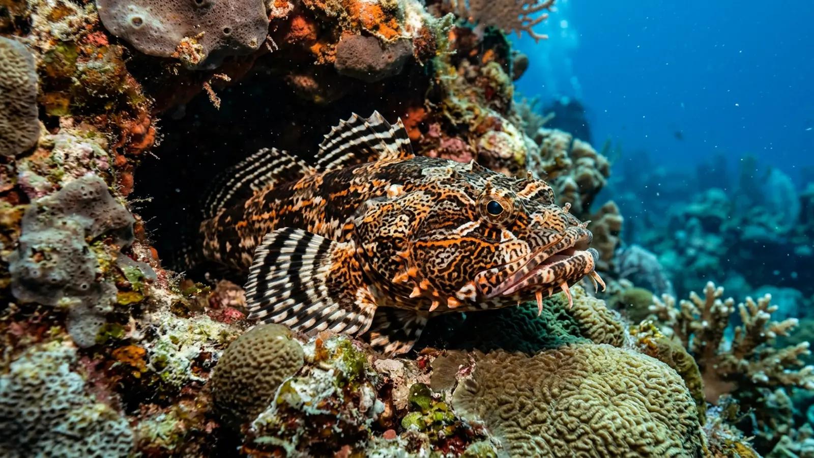 Splendid Toadfish at the dive site Yucab Reef
