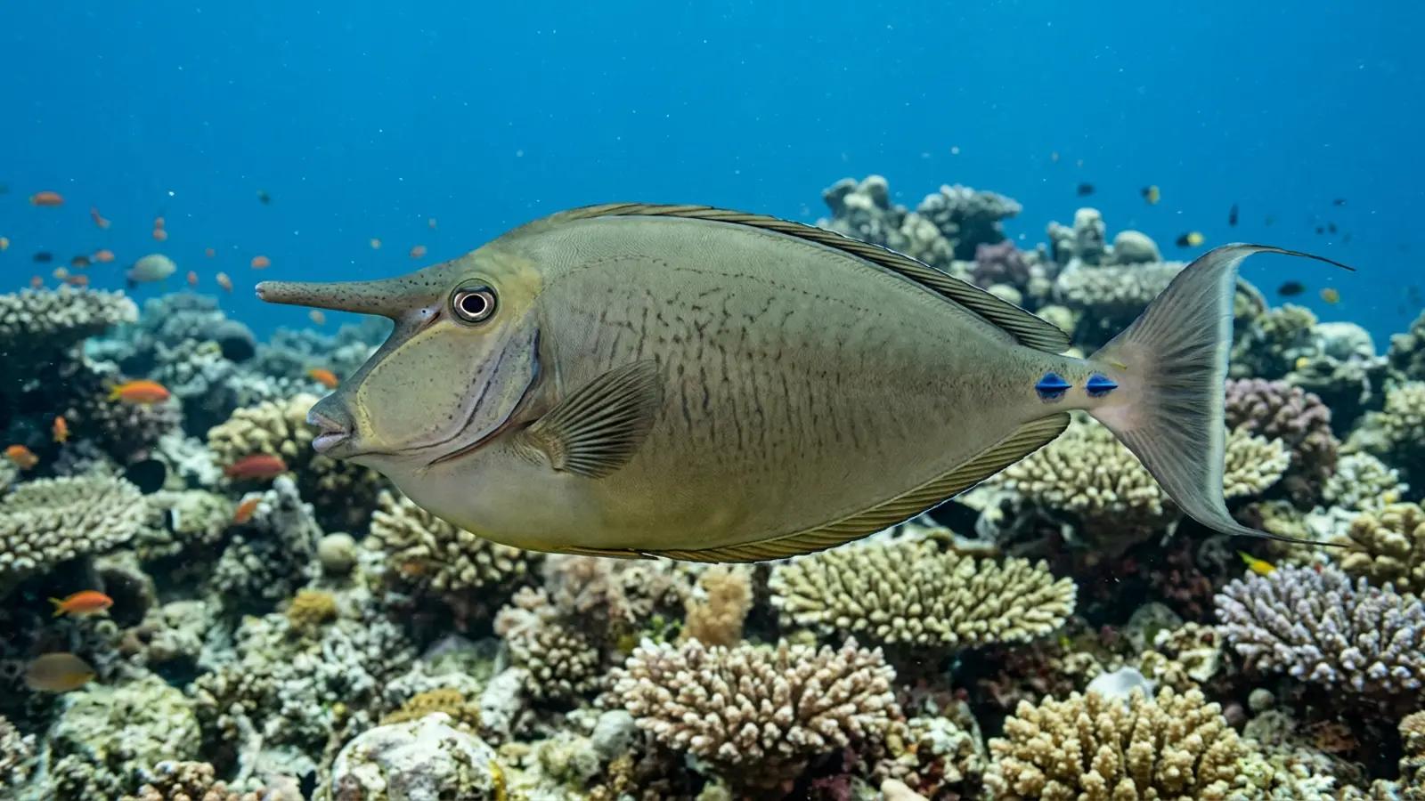 Unicornfish at the dive site Hatta Island Reef