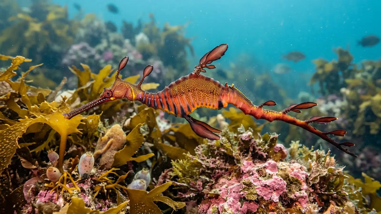 Weedy seadragon at the dive site Jervis Bay