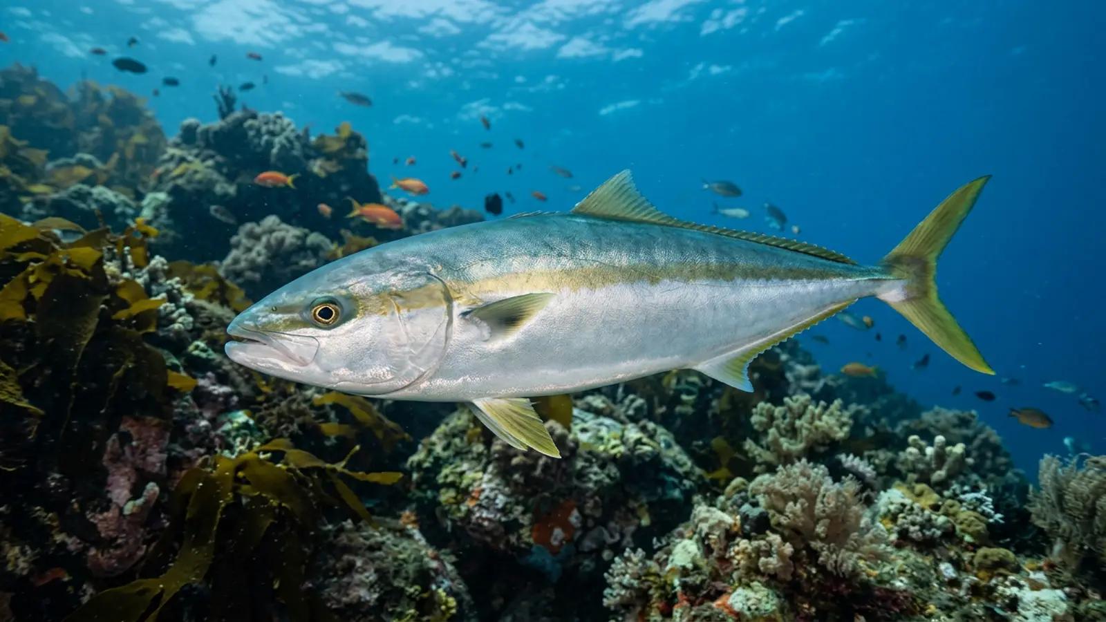 Kingfish at the dive site Fish Soup