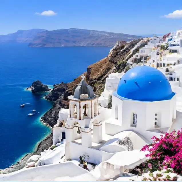 AI-generated illustration of Santorini