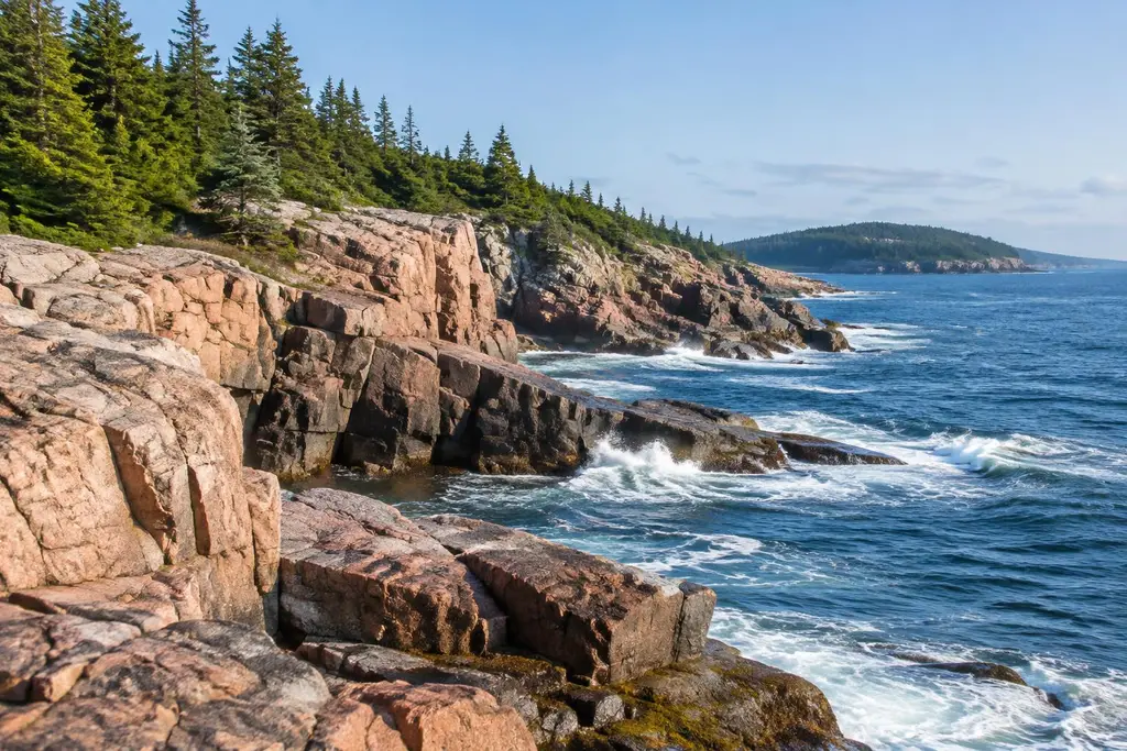 AI-generated illustration of Acadia coast