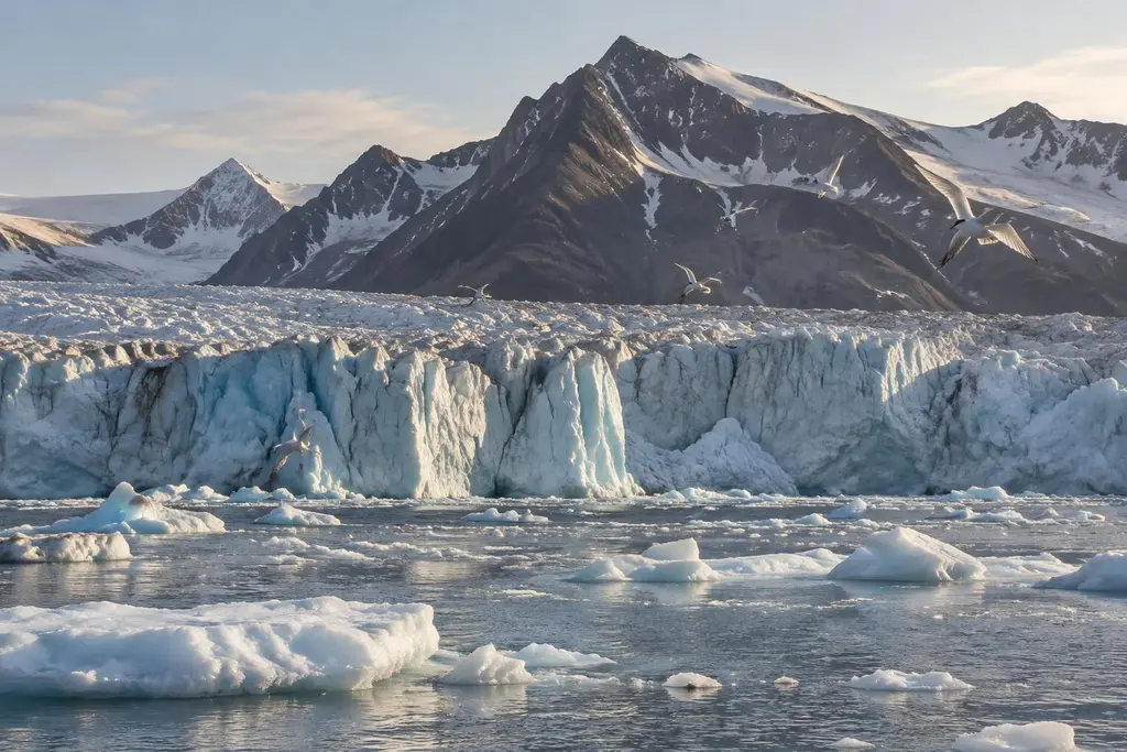 AI-generated illustration of Svalbard ice coast