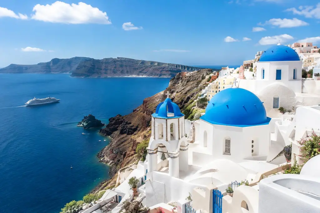 AI-generated illustration of Santorini