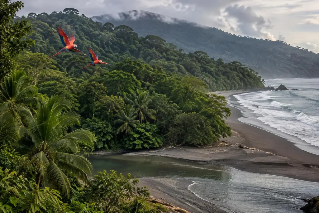 AI-generated illustration of Corcovado National Park
