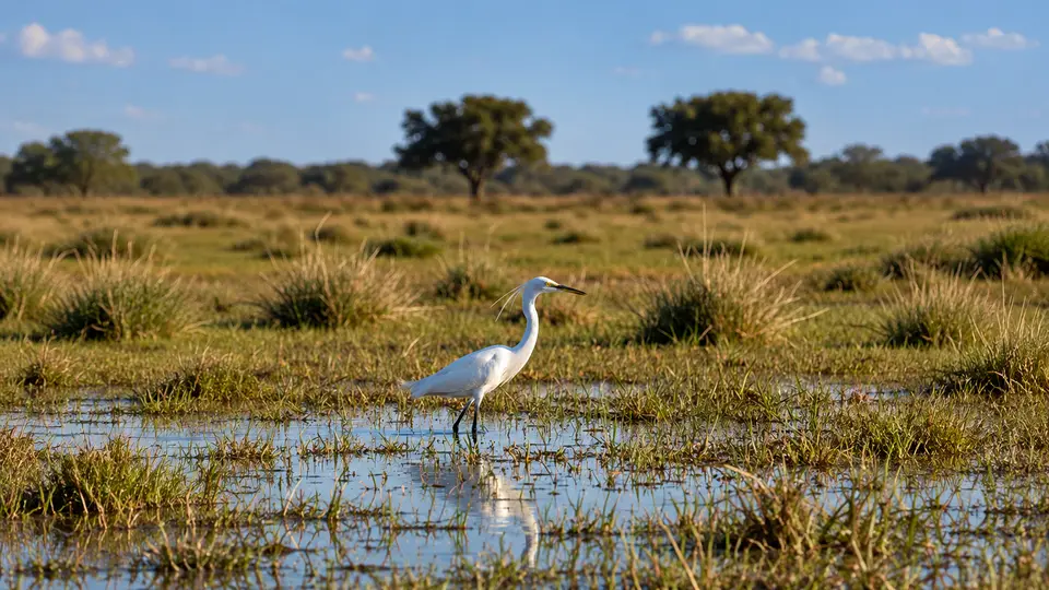 Little Egret in its natural habitat, AI illustration