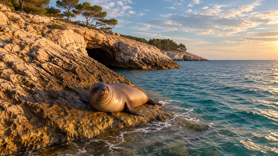 AI-generated illustration of Mediterranean Monk Seal