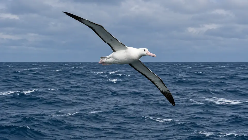 Wandering Albatross in its natural habitat, AI illustration