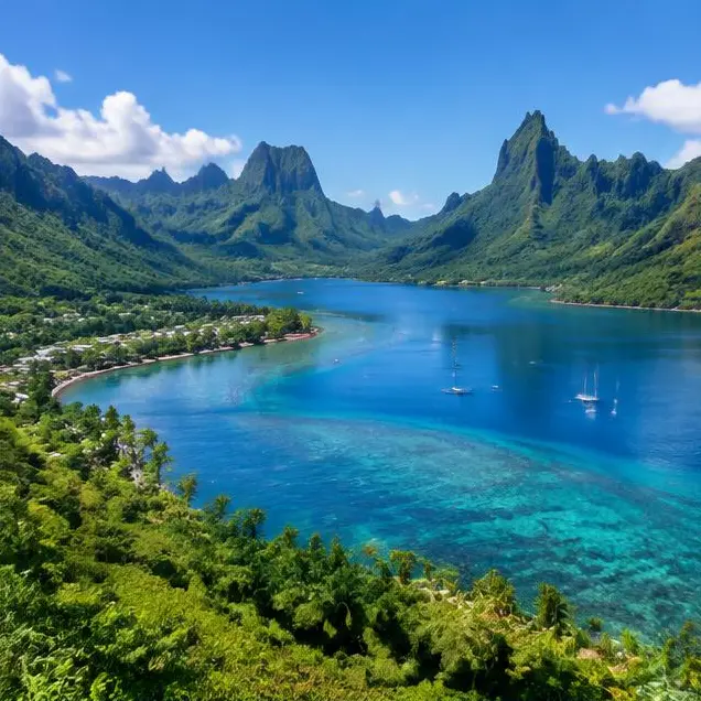 AI-generated illustration of Tropical island vegetation