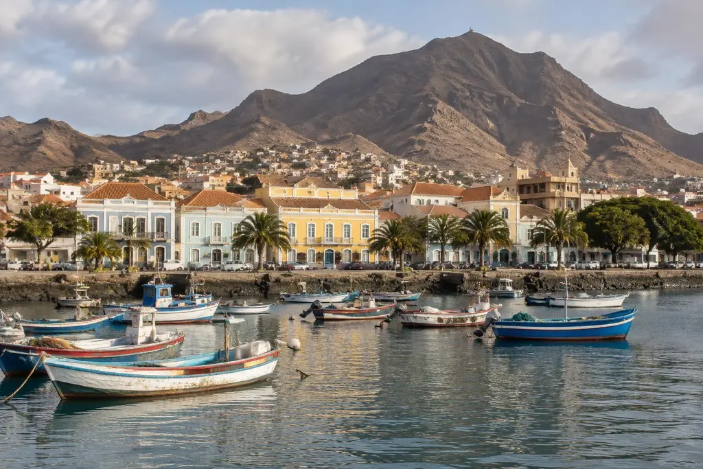 AI-generated illustration of Mindelo