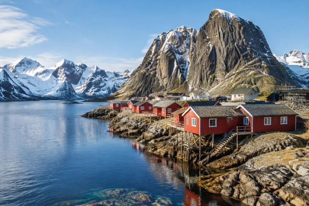 AI-generated illustration of Lofoten fishing villages