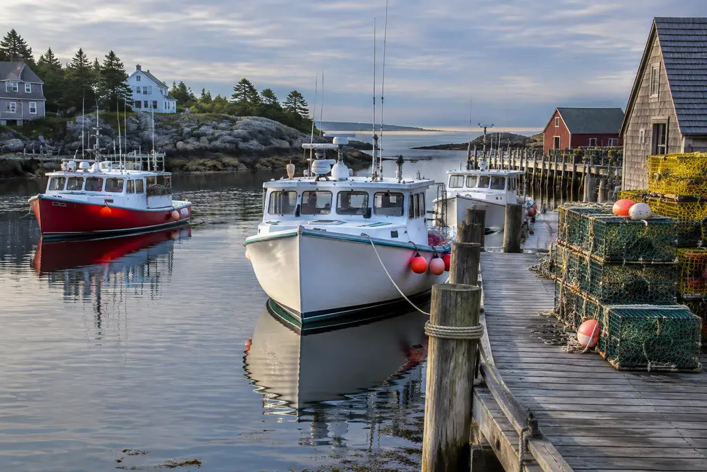 AI-generated illustration of Maine working harbours