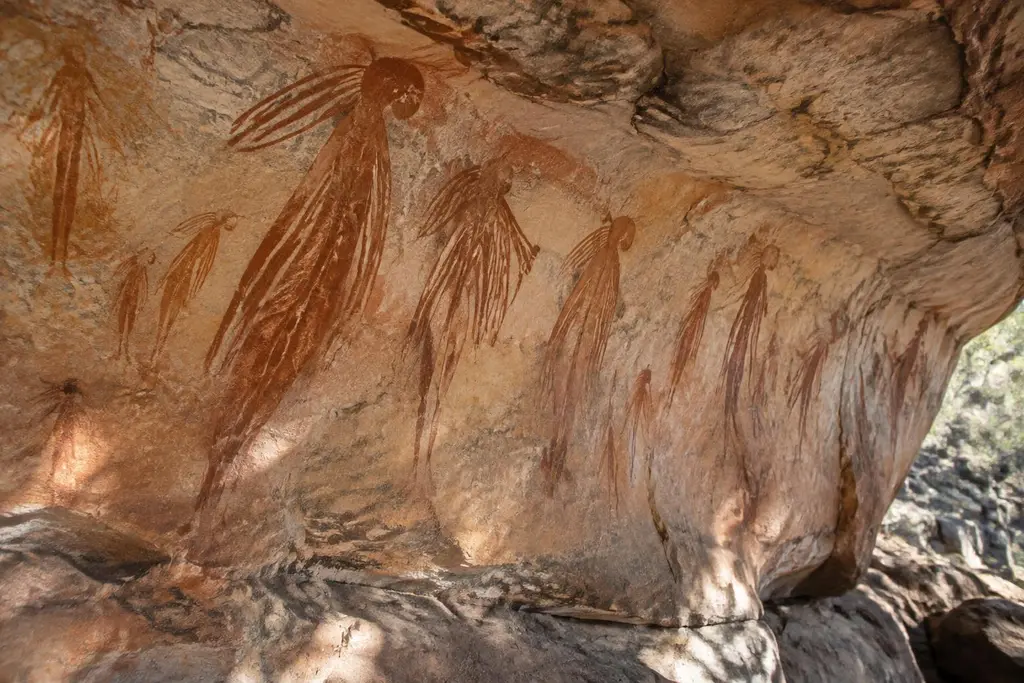 AI-generated illustration of Kimberley rock art