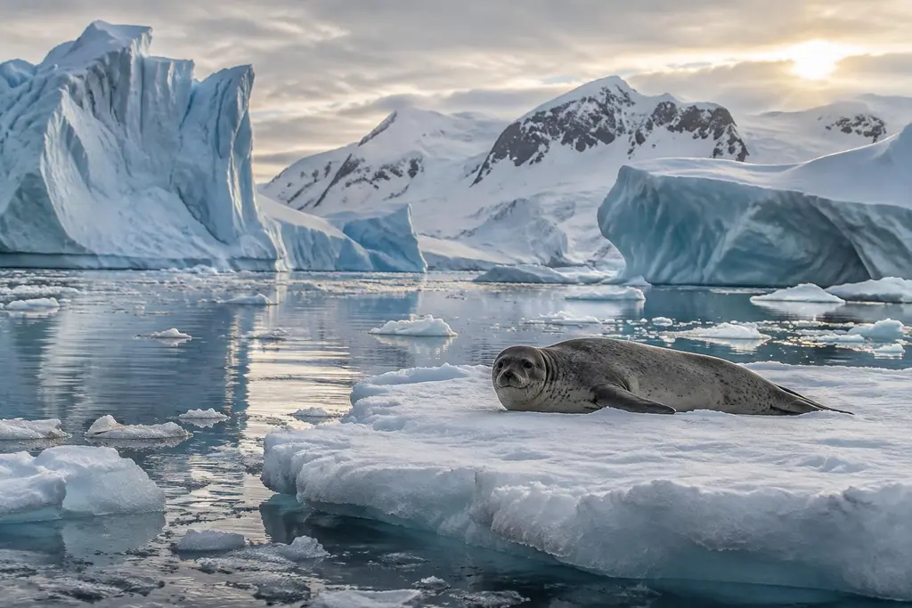 AI-generated illustration of Baías repletas de icebergs
