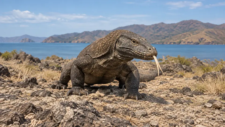 AI-generated illustration of Komodo dragon