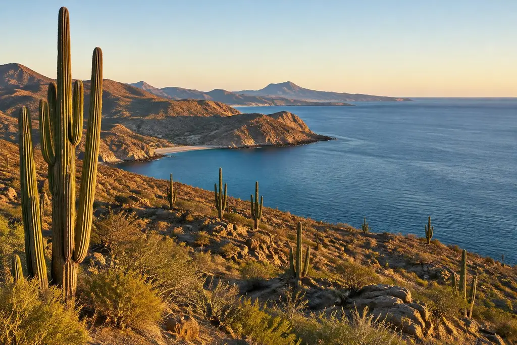 AI-generated illustration of Baja desert coast