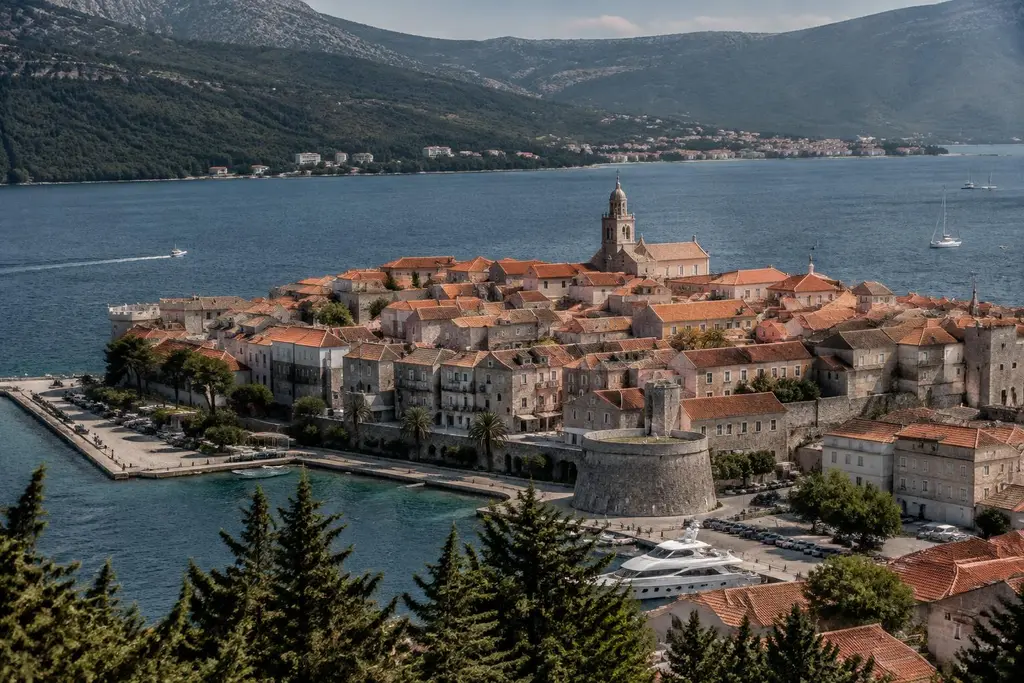 AI-generated illustration of Korčula