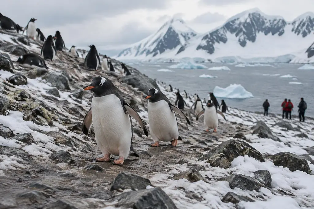 AI-generated illustration of Colônias de pinguins