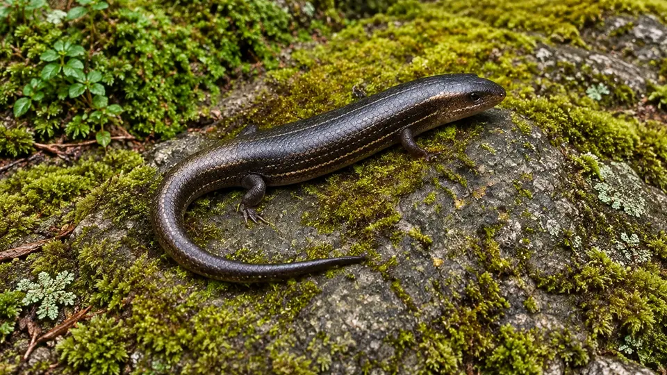 Shore skink in its natural habitat, AI illustration