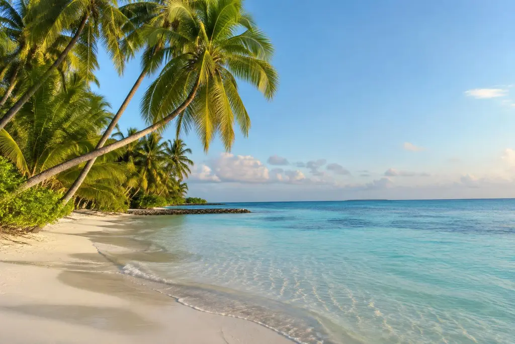 AI-generated illustration of Palm-lined shores