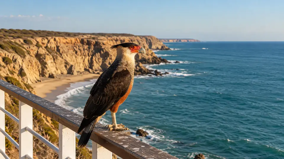 Crested Caracara in its natural habitat, AI illustration