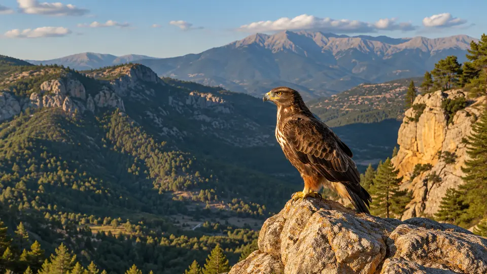 Bonelli's Eagle in its natural habitat, AI illustration