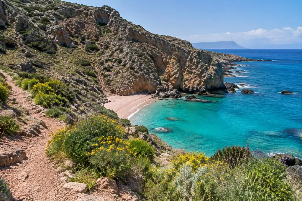 AI-generated illustration of Crete coastal walks