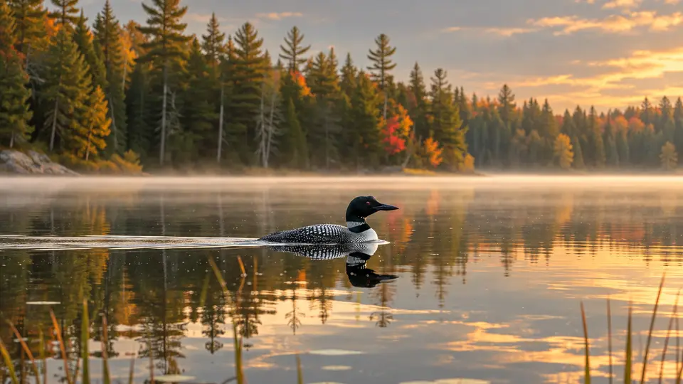 Common Loon in its natural habitat, AI illustration