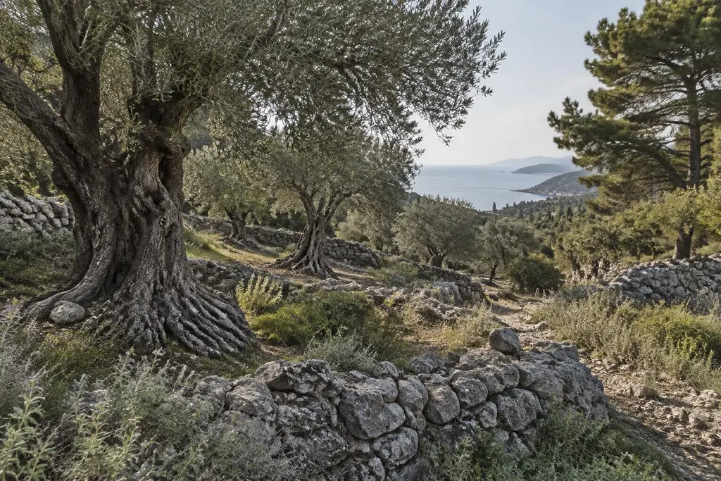 AI-generated illustration of Mediterranean plants