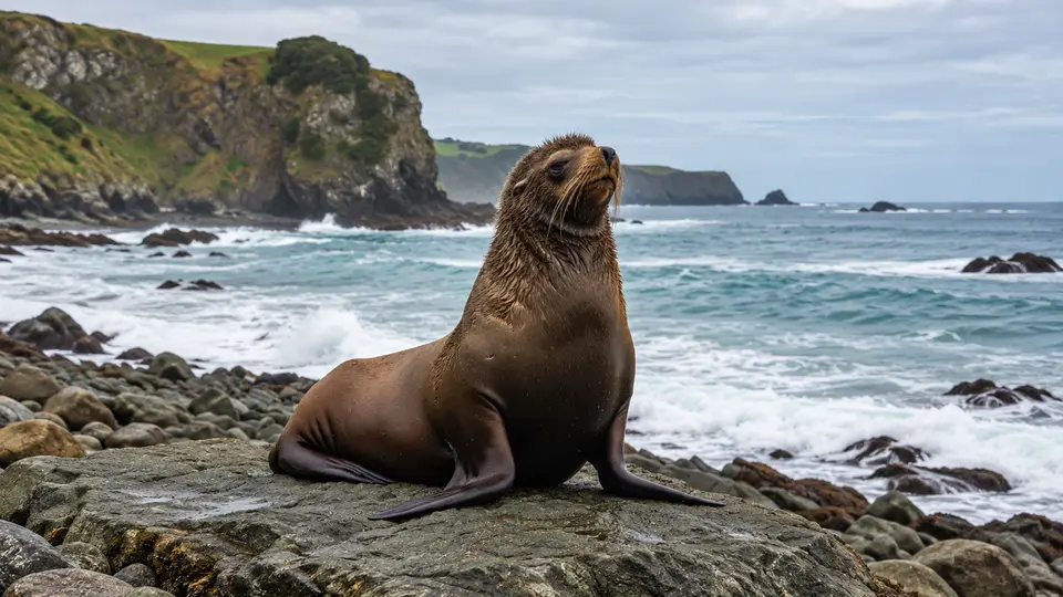AI-generated illustration of New Zealand sea lion
