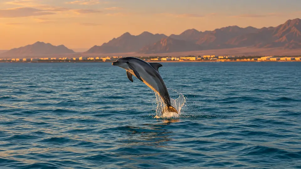 Spinner Dolphin in its natural habitat, AI illustration