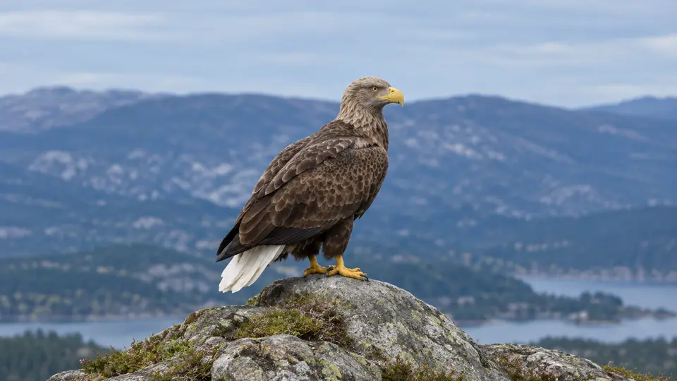 White-tailed Eagle in its natural habitat, AI illustration