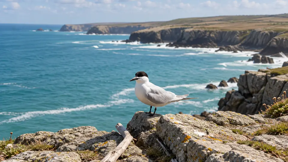 Roseate Tern in its natural habitat, AI illustration