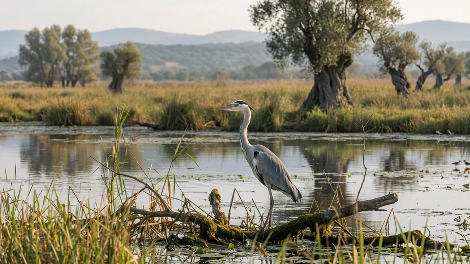 AI-generated illustration of Grey heron