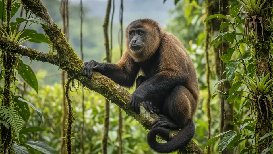 AI-generated illustration of Mantled Howler